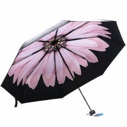 天堂伞 （UPF50+）31806E全遮光黑胶三折小黑伞太阳伞晴雨伞