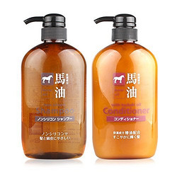 KUMANOYUSHI 熊野油脂 无硅弱酸性马油 洗发水600ml+护发素600ml