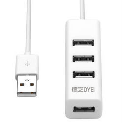 DYEI 德艺 CU1702 迷你4口 USB HUB 集线器  0.8米