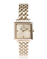 Vivienne Westwood 女款方盘金色时装腕表