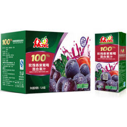 众果 100%纯果汁 玫瑰香紫葡萄混合果汁 1L*6盒