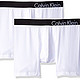 限L码：Calvin Klein 白色男士短裤2件装