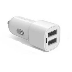 奥睿科 UCL-2 USB车载充电器双口智能车充苹果安卓手机平板通用 白色