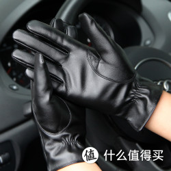 WARMEN 女士优质PU皮触屏手套