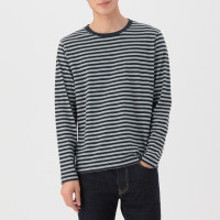 9日0点：MUJI 无印良品 M6AB003 男士条纹T恤