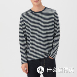 MUJI 无印良品 M6AB003 男士条纹T恤