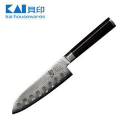 kai贝印旬刀日本进口菜刀日式刀具大马士革钢防粘三德刀DM-0740
