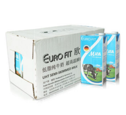 EUROFIT 欧乳菲 低脂纯牛奶 1L*12盒