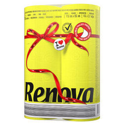 Renova 双拼卷纸 灿烂黄/白色 2层150节*6卷
