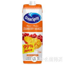 Ocean Spray 优鲜沛 果农精选 99% 蔓越莓芒果复合果汁 1L