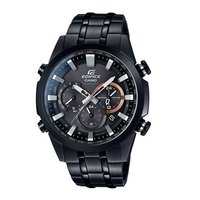 CASIO 卡西欧 WAVE CEPTOR电波系列 EQW-T630YDC-1A 44mm 男士电波手表 黑盘 PVD镀黑不锈钢带 圆形