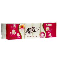 清风(APP)无芯卷纸 马蹄莲3层83克卫生纸*12卷 平纹中卷