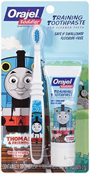 Orajel Thomas and Friends 托马斯火车婴儿无氟可吞咽牙膏+宝宝软毛牙刷套装