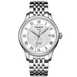 天梭（TISSOT）男表 力洛克系列 全自动机械表 休闲商务男士手表 T41.1.483.33 钢带白盘