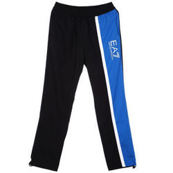 EMPORIO EA7 阿玛尼 男款黑色配蓝色聚酯纤维EA7运动长裤 272530 4A252 00020 XXL码