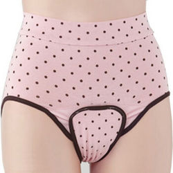 dacco产褥用前开舒适内裤 产褥期经期生理期适用（粉色点点）M-L