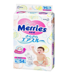 Merries 妙而舒 大号纸尿裤 L54片