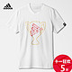 adidas 阿迪达斯 运动型格 男子 短袖T恤 白 AP6394