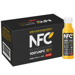 农夫山泉 100%NFC橙汁300ml*24瓶 整箱