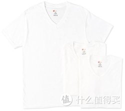 HANES 恒适 HM1EH716S 全棉短袖V领T恤3件装  