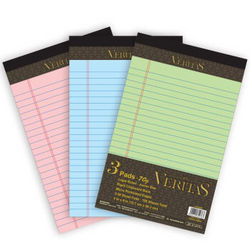 维塔斯（VERITAS） V-02367 70g加厚纸Legalpad美式拍纸本/粉、蓝、绿彩色（带撕线）127×203mm 50张3色混装
