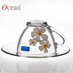 Ocean 玻璃花茶杯 杯碟套装