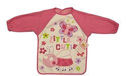 Luvable Friends 美国熊宝宝婴儿防水反穿衣围兜 70241粉红色蝴蝶