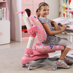 心家宜 儿童学习成长椅 矫姿椅电脑椅 可升降靠背椅 学生椅 儿童椅子 宝宝成长椅子M201 公主粉