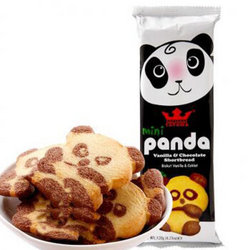 TATAWA 迷你熊猫形饼干 巧克力香草味 120g