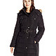 Tommy Hilfiger Women's Down Coat with Faux Fur Trim Hood and Striped Belt 汤米希尔费格 女士束腰棉服