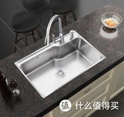 MOEN 摩恩 304不锈钢单槽水槽套装 抽拉厨房水龙头28001SL+68002+7029