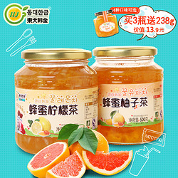 东大韩金 蜂蜜柚子茶 500g+蜂蜜柠檬茶 500g