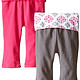 Yoga Sprout  女婴2件装 纯棉长裤 90095灰色+玫紅  S