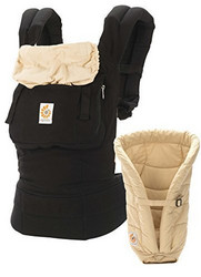 Ergobaby 基本款婴儿背带加保护垫套装-黑色/驼色(2015年包装)BCIIA2F14(进口)