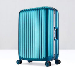 名将 8209S PC铝框拉杆箱万向轮男女行李箱子硬箱旅行箱登机箱包20/24/28寸 金属蓝拉丝 24寸