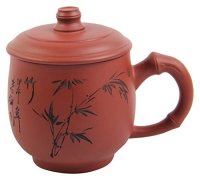山水田间 宜兴紫砂杯 300ml 圆竹