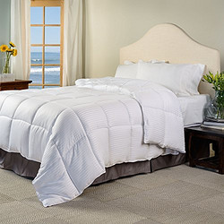 Grand Down All Season Down AlternativeComforter with 1cmStripes, White 白色 King
