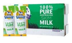 澳大利亚 进口牛奶 德运（Devondale）脱脂牛奶 1L*10 整箱装