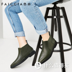 色非 D177 简约粗跟女短靴  