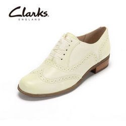 Clarks 休闲女鞋Hamble Oak知性女单鞋 烤花设计系带单鞋英伦时尚 15年新品 淡黄色 40(uk6.5)