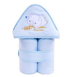 Elepbaby 象宝宝 婴幼儿多功能全棉针织抱被可爱小猪系列90*90cm蓝色