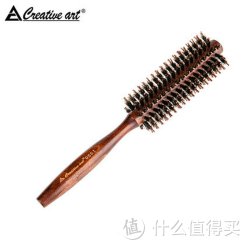 创艺 猪鬃毛卷发梳子