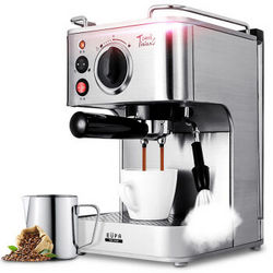 灿坤（EUPA）TSK-1819A咖啡机 意式家用 泵压咖啡机半自动 可打奶泡 不锈钢色