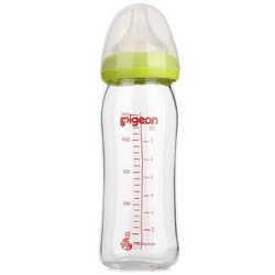 【京东超市】贝亲（Pigeon）宽口径玻璃奶瓶240ml（绿色） AA91*2+母乳实感L号奶嘴(两只装)*3+凑单品