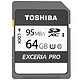 东芝(TOSHIBA）64GB R95M/S-W75M/S SDXC Class10 UHS-I U3 极至超速存储卡 支持4K高清