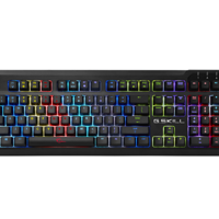 芝奇（G.SKILL)KM570 RGB幻彩专业版 108键机械键盘 樱桃银轴 黑色 绝地求生吃鸡键盘