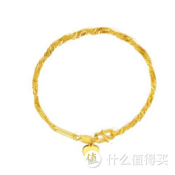 周生生 09240B 足金侧身水波纹手链 3.42g