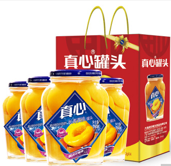 真心罐头 黄桃水果罐头礼盒 760g*4瓶