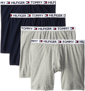 TOMMY HILFIGER 汤米·希尔费格 男士纯棉平角内裤 4件装
