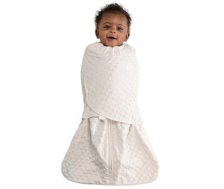 HALO 包裹式豪华点点绒2合1婴儿安全睡袋 秋冬厚款 NB(0-3个月) 奶油色